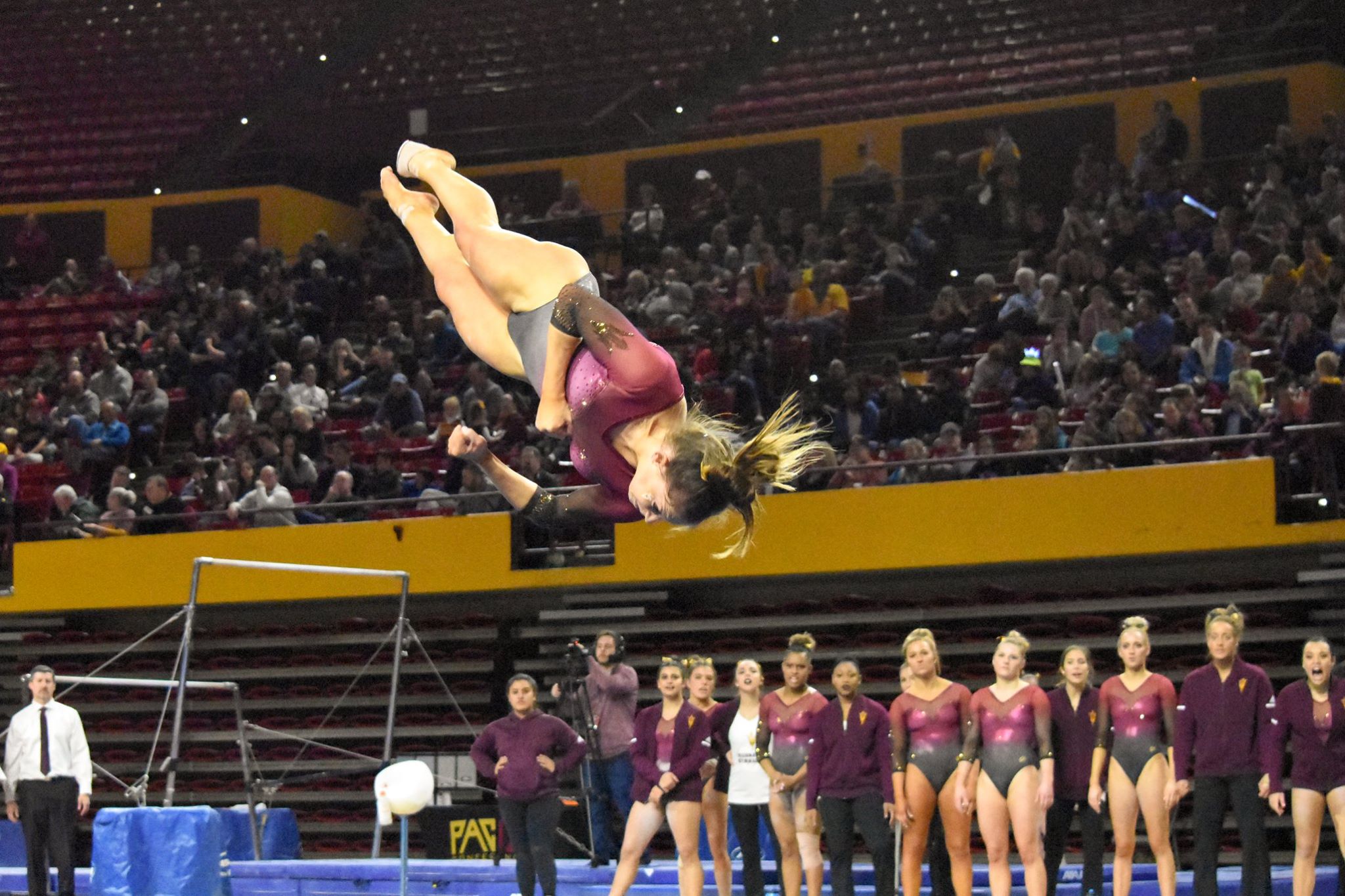 ASU Gymnastics Floor Score Pushes No. 21 Gym Devils to Second Place in